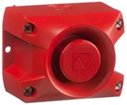 PA-20 Notifier Sounder 10-60DC. IP 66. 3 Selezioni esterne della tonalità e internamente tra 64 toni diversi. Volume regolabile interno. Calotta antiurto colore rosso RAL3000. Temperatura -40 + 55C°. Certificata EN 54.3