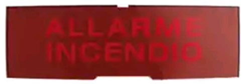 P-PAN1-P-ALI-R Notifier Pellicola in policarbonato con la scritta " ALLARME INCENDIO " per  PAN1-PLUS- fondo Rosso scritta Rossa.