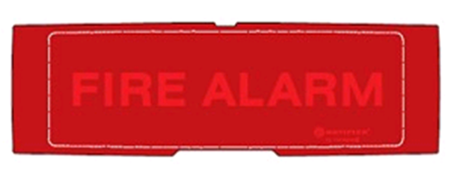 P-PAN1-P-FAL-R Notifier Pellicola in Policarbonato con la scritta "FIRE ALARM" per  PAN1-PLUS- fondo Rosso scritta Rossa.