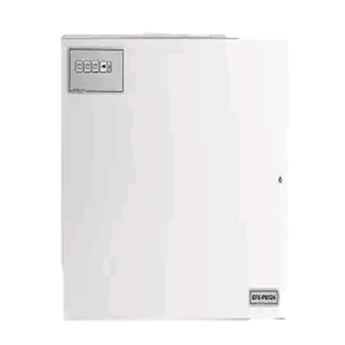 EFC-PS524 Notifier Alimentatore ausiliario switching 24V 5A. Certificato: EN 12101-10 (Evacuatori fumo e calore) e EN 54-4/A2 . In box metallico da parete RAL 7035. L’alimentazione è disponibile su 3 uscite, protette da fusibile. La corrente costante erog