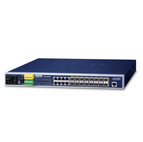 MGSW-24160F -  8-Port 10/100/1000Base-T + 12-Port 100/1000X SFP + 4-Port 10G SFP+   L2+ Managed Metro Ethernet Switch (AC+2 DC, DIDO), ERPS, Cybersecurity  - Planet