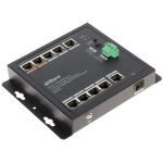 PFS3111-8ET-96-F - Switch Flat salva spazio 8 porta PoE+ 10-100 Mbps / 2 porta 10-100-1000 Mbps di rilancio / 1 porta fibra SFP, unmanaged, potenza max. 96W, Hi-PoE sulle porte nr. 1 e 2 - Dahua