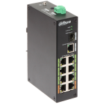 LR2110-8ET-120-V2 Dahua - Switch industriale ePoE barra Din a 8 porte 10-100 ePoE / 1 porta 10-100-1000 di rilancio / 1 porta fibra SFP, unmanaged, potenza max. 240W, Hi-PoE sulle porte nr. 1 e 2