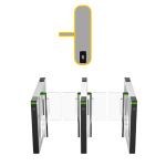 ASGB610X-R - Barriera di controllo accessi con motore brushless, 12 paia di sensori IR, ante acrilico o metallo personalizzabili, da INTERNO - Motore sul lato destro, porta sul lato sinistro, 1 reader - Dahua