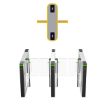 ASGB620X-D - Barriera di controllo accessi con motore brushless, 12 paia di sensori IR, ante acrilico o metallo personalizzabili, da interno - Motori e porte su entrambi i lati, 2 reader - Dahua