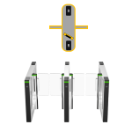 ASGB621X-D - Barriera di controllo accessi con motore brushless, 12 paia di sensori IR, ante acrilico o metallo personalizzabili, da interno - Motori e porte su entrambi i lati, 2 reader, pred.1 terminale controllo accessi con Face Recognition - Dahua