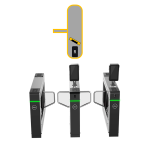 ASGB811X-R - Barriera di controllo accessi con motore brushless, 30 paia di sensori IR, ante acrilico o metallo, da interno - Motore sul lato destro, porta sul lato sinistro, 1 reader,  pred.1 terminale controllo accessi con Face Recognition - Dahua