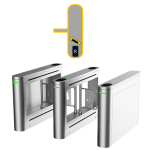 ASGB511J-R - Barriera di controllo accessi con motore brushless, 10 paia di sensori IR, ante in metallo, da esterno - Motore sul lato destro, porta sul lato sinistro, 1 reader, pred.1 terminale controllo accessi con Face Recognition - Dahua