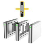 ASGB521J-D - Barriera di controllo accessi con motore brushless, 10 paia di sensori IR, ante in metallo personalizzabili, da esterno - Motori e porte su entrambi i lati, 2 reader, pred.1 terminale controllo accessi con Face Recognition - Dahua