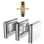 ASGB522J-D - Barriera di controllo accessi con motore brushless, 10 paia di sensori IR, ante in metallo personalizzabili, da esterno - Motori e porte su entrambi i lati, 2 reader, pred.2 terminali controllo accessi con Face Recognition - Dahua