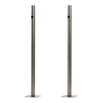 MANTASP120 Cias - Coppia di pali in acciaio Inox preforati per passaggio interno cavi, h 120 cm e diametro 40mm Provvisti di radiali per ancoraggio interrato