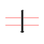 MANA IR 10100 2X - Colonna centrale con range da 1 a 100 metri composta da 4 raggi (2TX+2RX) doppia ottica, H 100 cm, alimentatore 230V incluso - Politec