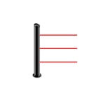 MANA IR 15100 3R - Colonna terminale con range da 1 a 100 metri composta da 3 raggi RX doppia ottica, H 150 cm, alimentatore 230V incluso - Politec