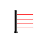MANA IR 15100 4R - Colonna terminale con range da 1 a 100 metri composta da 4 raggi RX doppia ottica, H 150 cm, alimentatore 230V incluso - Politec