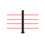 MANA IR 15100 4X - Colonna centrale con range da 1 a 100 metri composta da 8 raggi (4TX+4RX) doppia ottica, H 150 cm, alimentatore 230V incluso - Politec