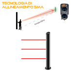 MANA IR SMA 15100 3T - Colonna terminale con range da 1 a 100 metri (gestibile anche in RS485) composta da 3 raggi TX doppia ottica, H 150 cm, alimentatore 230V incluso - Politec