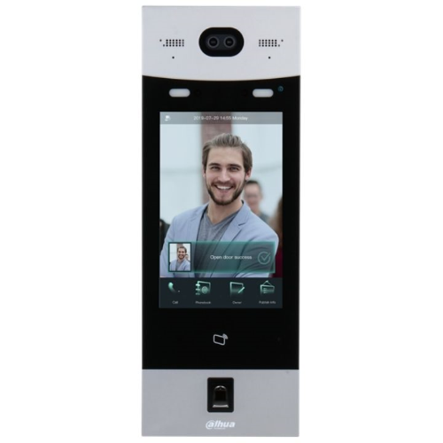 VTO9541D-S3 - Postazione esterna videocitofonica IP in alluminio anodizzato IK07, schermo 10" LCD touch screen, IP65, apertura tramite riconoscimento, password, lettore biometrico di impronte, lettore di badge e TAG, 12Vdc - Dahua