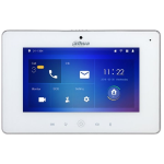 VTH5221DW-C-S1 - Postazione interna IP con display LCD 7" touch screen capacitivo, telecamera frontale per intercomunicazione con videochiamata, Wi-Fi, montaggio a parete, slot per microSD, alimentazione 12Vdc o PoE, colore bianco - Dahua