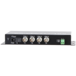 COAX-FIBER-402 - Mediaconverter su fibra ottica (TX+RX), 4 ingressi BNC HD-CVI/HD-TVI/AHD/PAL, porta SFP per modulo ottico su singola fibra monomodale SC, porta RS485 (per comandi PTZ ed OSD), risoluzione supportata max 1080p, portata 20Km