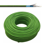 HD 4205 C : Cavo Micro-Coax + 2x0,50 guaina LSZH VERDE norme di riferimento: CEI EN 50117, EN 50575, CEI UNEL 36762 - Euroclasse Eca - Diametro esterno 6,80mm - Beta Cavi