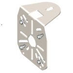 AV2901FB Unistab - STAFFA ORIENTABILE CON PARTE FRONTALE PREFORATA 125X140X2 MM PER SUPPORTO TESTA PALO ROTONDO/QUADRO E PER AV2903FB - BIANCO