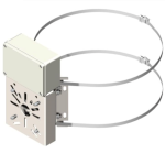 CB3616FB Unistab - SUPPORTO TELECAMERA PER PALI diam. 80 / 300 MM CON PARTE FRONTALE PREFORATA 130X140X2 MM - BOX IP65 IN PVC 130X90X60 MM - FASCETTE INOX - BIANCO