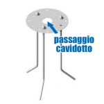 PF9018FZ Unistab - SET TIRAFONDI PER GETTO IN CEMENTO COMPLETO DI DIMA diam. 220 MM - BARRE FILETTATE 3XM10X500 MM - ZINCATO