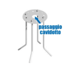 BS9019FZ Unistab - Set 4 tirafondi per getto in cemento completo di dima diam. 220mm - barre filettate 4XM10x500mm - H palo max 5.0 mt