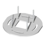CQBL25FG Unistab - BASE DI FISSAGGIO A TERRA LEGGERA diam. 260 MM PER PALI QUADRI IN ALLUMINIO 120X120X2,5 MM - GRIGIO