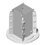 CQBR28FG Unistab - BASE DI FISSAGGIO A TERRA PESANTE RECLINABILE diam. 290 MM PER PALI QUADRI IN ALLUMINIO 120X120X2,5 MM - GRIGIO