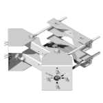 CB1360FB Unistab - SUPPORTO A GANASCE MULTI TELECAMERA PER PALI diam. 60 / 145 MM - CON 2 STAFFE ORIENTABILI, PARTE FRONTALE PREFORATA 107X107X2 MM - BIANCO