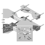 CB2360FB Unistab - SUPPORTO A GANASCE MULTI TELECAMERA PER PALI diam. 60 / 145 MM - CON 2 STAFFE ORIENTABILI, PARTE FRONTALE PREFORATA 125X145X2 MM - BIANCO