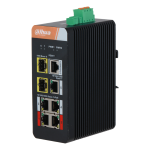 IS4207-4GT-120 - Switch industriale barra DIN 4 porta PoE+ 10-100-1000 Mbps / 1 porta 10-100-1000 di rilancio / 2 porte fibra SFP, managed, potenza max. 120W, 90W su porte 1 e 2, funzione Long Distance (250mt) supportata, funzione Watchdog - Dahua