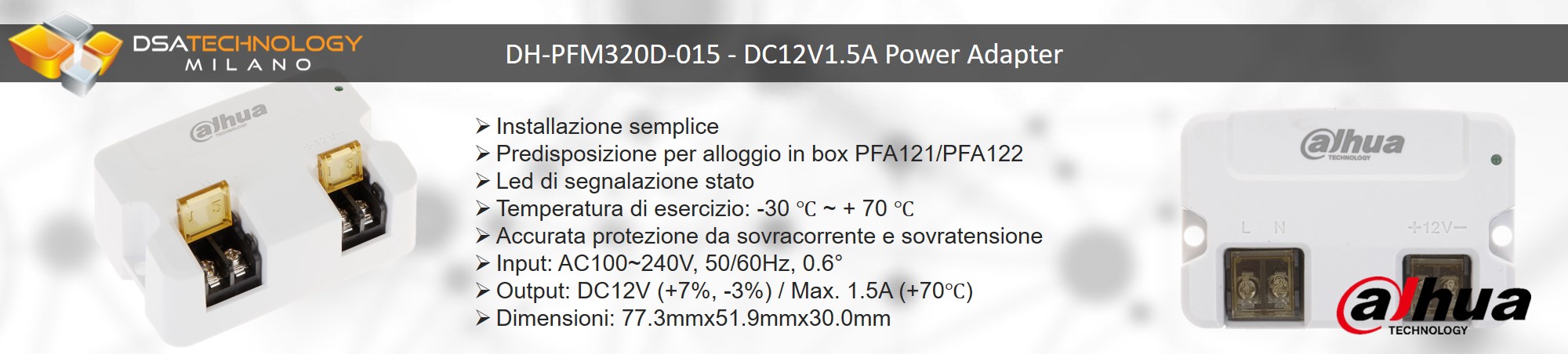 Power Adaptor per protezione da sovracorrente e sovratensione