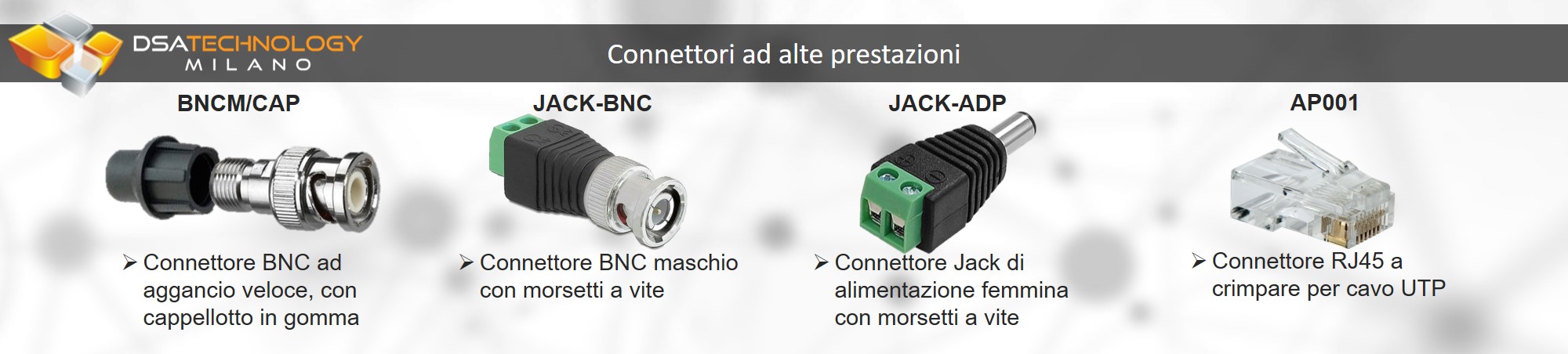 Dispositivi di adattatori per tutti i tipi cavi 