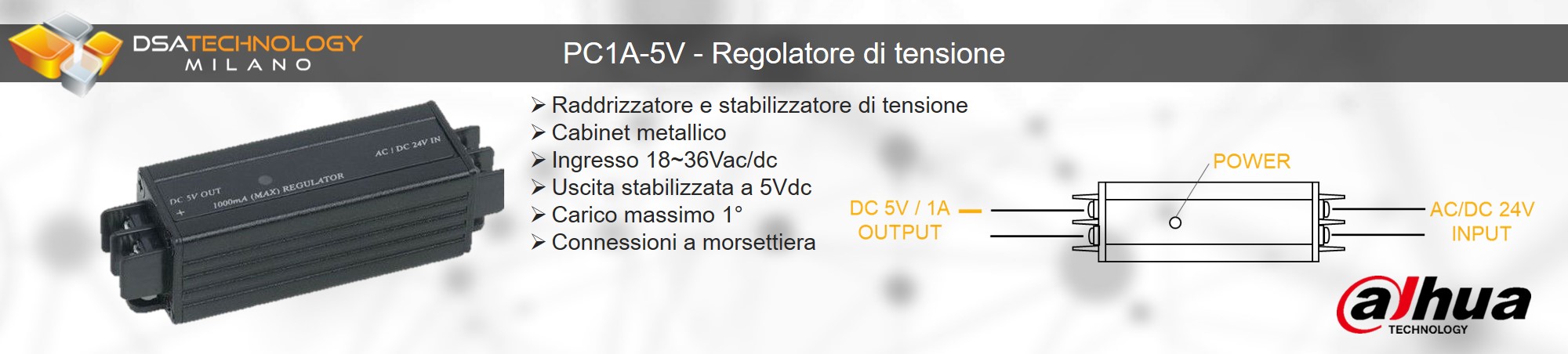 Elenco caratteristiche del regolatore stabilizzatore di tensione 