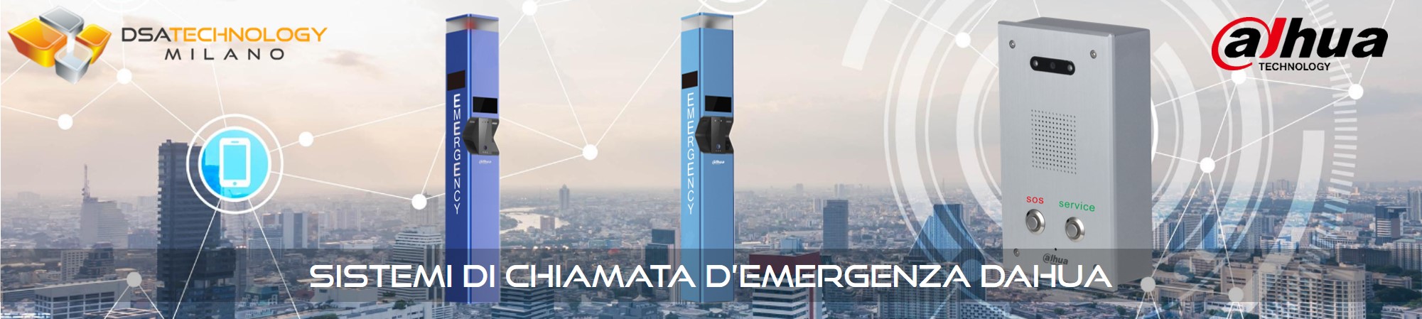 Colonnine e citofoni per la chiama di emergenza marchiati dahua 