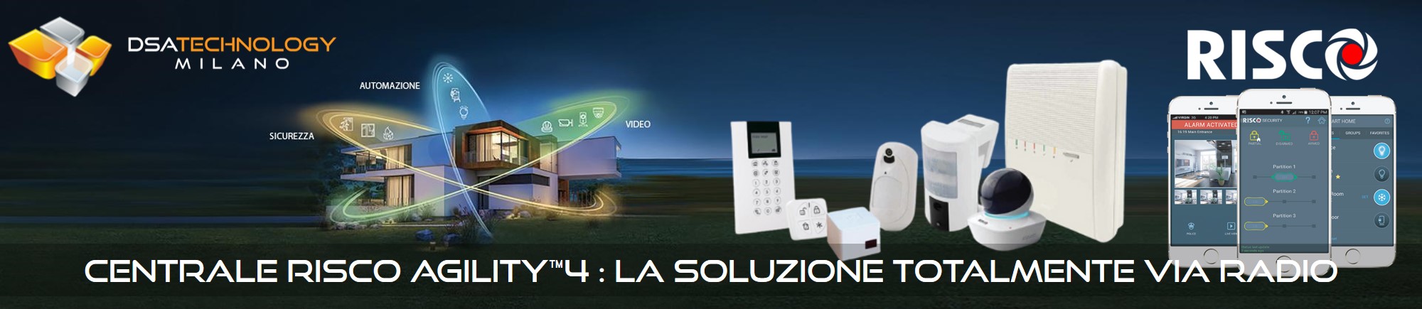 Centrale Risco Agility 4 e accessori controllabili via radio 