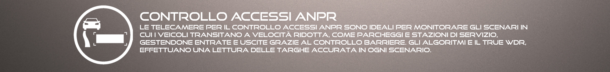Descrizione dei controllo accessi ANPR