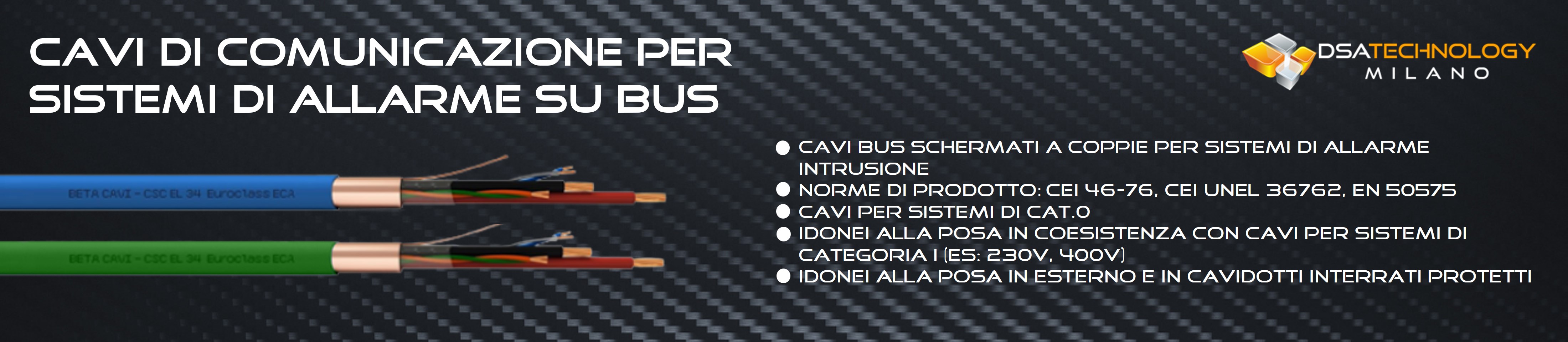 Cavi di comunicazione per sistemi di allarme su BUS