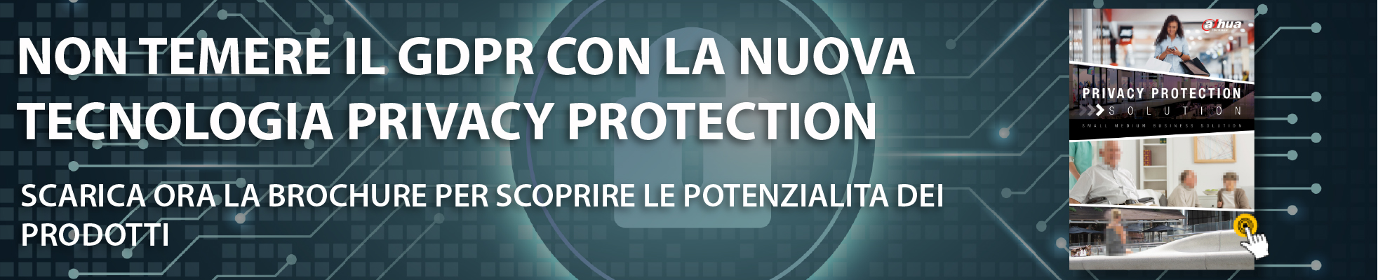 Banner per scaricare il pdf illustrativo del sistema privacy protection